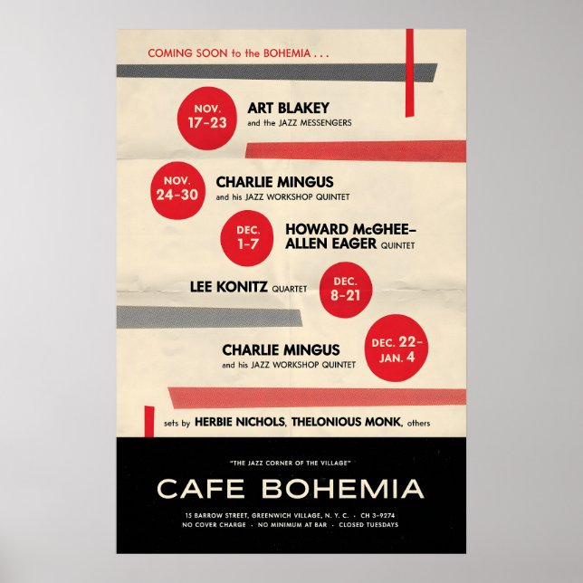 Art Blakey - Charles Mingus pôster de jazz - No (Frente)