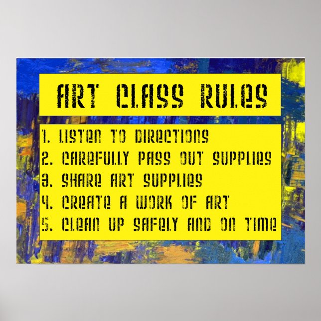 ART CLASS RULES POSTER (Frente)