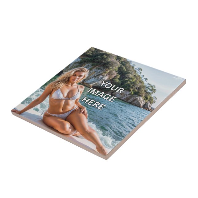 ART! 🎨 Custom Ceramic Tile – Add Image or Text (Lateral)