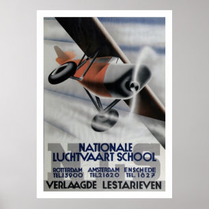 Art deco 1937 do poster da aviação do vintage