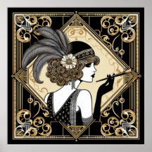 Art Deco 20.o Flapper n.o 2 Poster