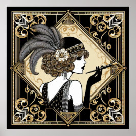 Art Deco 20.o Flapper n.o 2 Poster