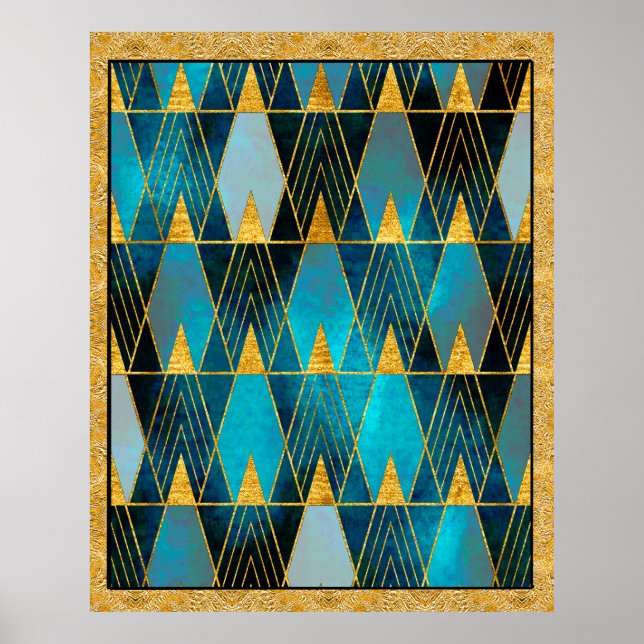 Art Deco Abstrato Pattern Poster (Frente)
