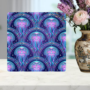 Art Déco Água-viva Roxo Rosa Verde-água Geométrico