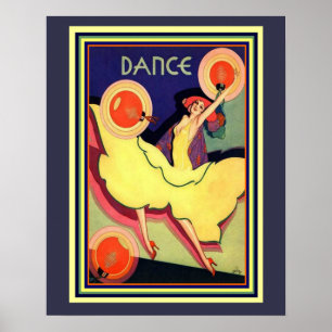 Art deco Albert Vargas "dança" 16 x poster 20