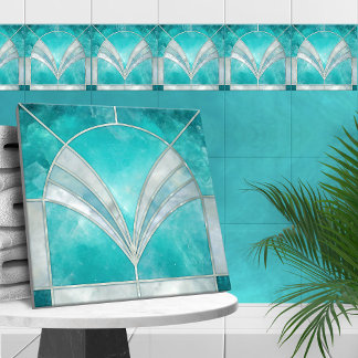 Art Deco Aquamarine & Pearl