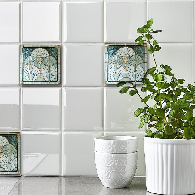 Art Deco Art Nouveau Green Gold Elegant Pretty (Criador carregado)