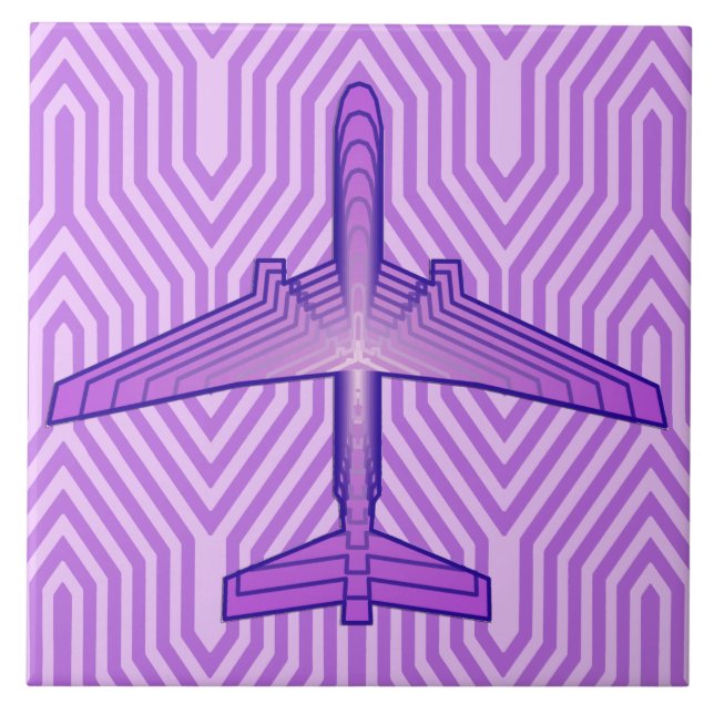 Art Deco Avião, Violet Purple e Lavanda (Frente)