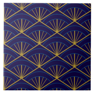 Art Déco Azul Dourado Geométrico