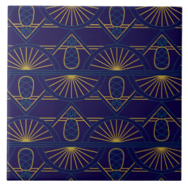 Art Déco Azul Dourado Geométrico