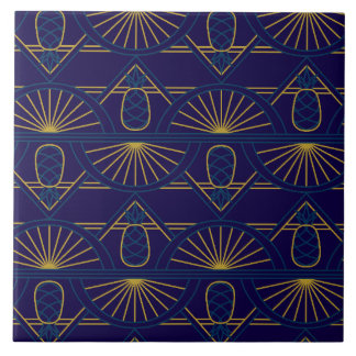 Art Déco Azul Dourado Geométrico