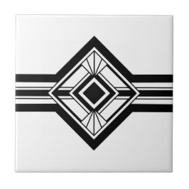 Art Deco Black White Elegant Fronteira Geométrica