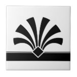 Art Deco Black White Flower Elemento Geométrico 06<br><div class="desc">Estilo geométrico de deco, preto e branco, negras negras e negras negras negras negras negras e brancas, azulejo decorativo cerâmico. Design de chic elegante, perfeito para um interior moderno ou de deco de arte.</div>