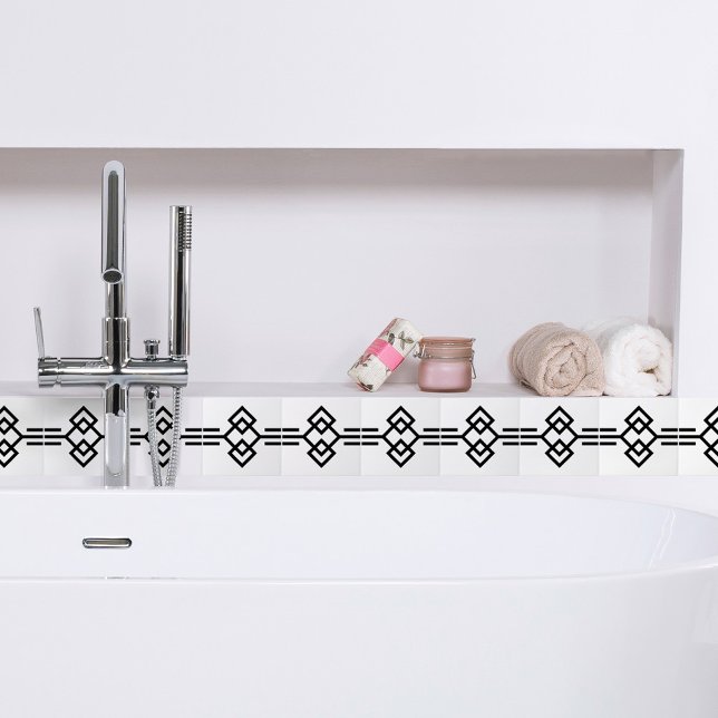 Art Deco Black White Simple Geométrico Border 03 (Criador carregado)