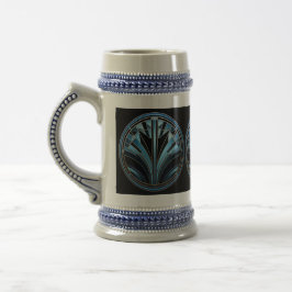 Art Deco Blue Design Caneca de cerveja