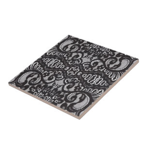Art Deco Bohemian Chic floral Gótica lace negro