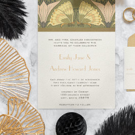 Art Deco Borboleta Calla Lily Convite