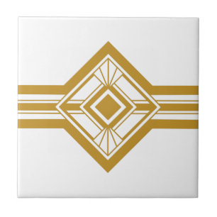 Art Deco Borda Geométrica Amarela Dourada de Most