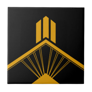 Art Deco Borda Geométrica de Mostarda Dourada Pre