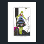 Art Deco Brunelleschi Plate Impressão<br><div class="desc">Umberto Brunelleschi Costumes Parisiens 1914 Fashion Plate Agora aqui está um par de amigos finos! Na moda e sofisticado, mas com um toque de diversão. Uma senhora parisiense vestida no alto da moda do dia com um pássaro lavanda de plumagem cercado no dedo. Maravilhosa paleta Art Deco de preto, cor-de-rosa...</div>