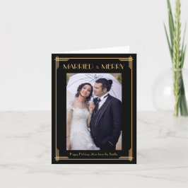 Art Deco Casado E Cartões De Nota De Natal Feliz