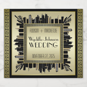 Art Deco Casamento Vinho Espumante Dourado Gatsby