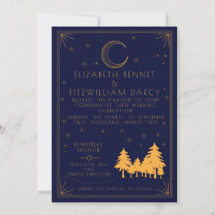 Art Deco Celestial Convite Para Casamento