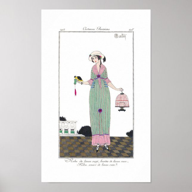 Art Deco Charles Martin Fashion Plate Impressão (Frente)