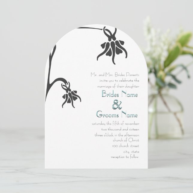 Art Deco Christian Die Cortar Convites De Casament (Em pé/Frente)