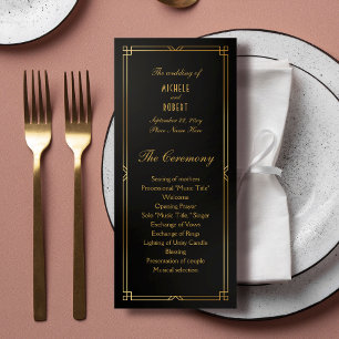 Art Deco Clássico de Casamento de Quadros Dourados