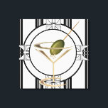 Art Deco Cocktails Wall Canvas<br><div class="desc">Muito influenciado pelo estilo de decoração da arte deco, este design de vidro martini fofo vem completo com uma azeitona! Uma ideia de presente muito única e na moda que seria excelente para aqueles que amam festas de coquetéis ou trabalham em um bar.</div>