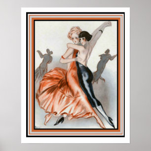 Art deco "dança Le Deux" 16 x poster 20