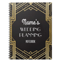 Art deco de Gatsby do caderno que Wedding notas do