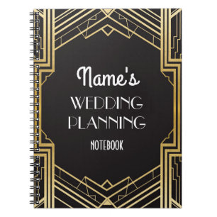 Art deco de Gatsby do caderno que Wedding notas do