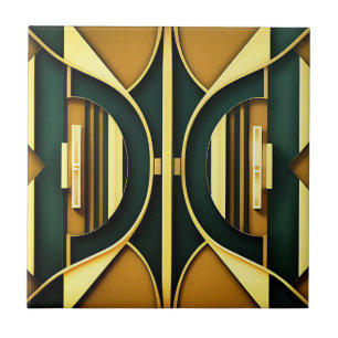 Art Deco Deep Emerald e Azulejo Dourado