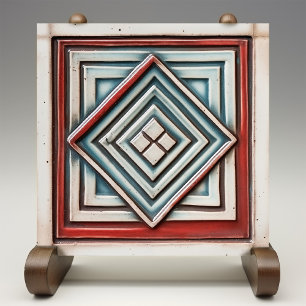 Art Deco Diamond Profundidade de Teal Mudada
