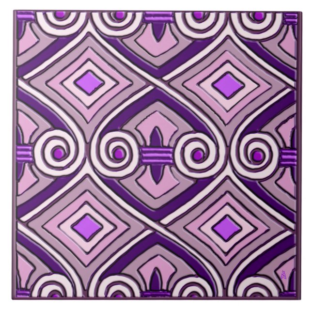 Art Deco Does Persia #9 (Azulejo cerâmico) (Frente)