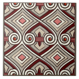 Art Deco Does Persia (Tan, Coral, Cinza e Maroon)
