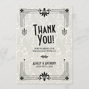 Art deco dos anos 20 rujir que Wedding cartões de