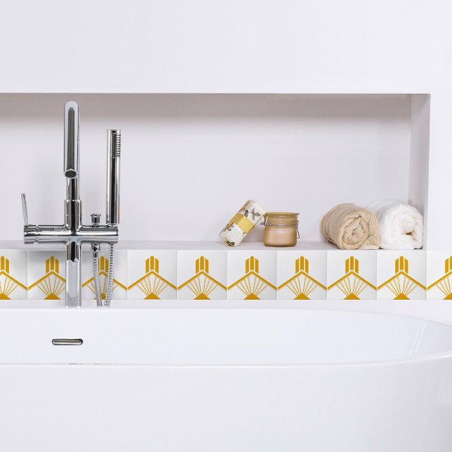 Art Deco Dourada Mostarda Amarela Geométrica (Criador carregado)