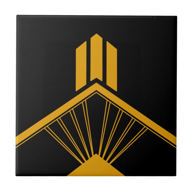 Art Deco Dourada Mostarda Fronteira Geométrica Pre (Frente)