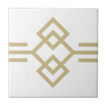 Art Deco Dourado Borda Geométrica Simples Branca 0<br><div class="desc">Estilo de decoração de decoração de ornamentos com decoração de borda com decoração simples de ouro e arte branca, estilo simples e geométrico. O azulejo é feito de três quadrados e linhas. Observe que o ouro neste design é um impressão de cor bege amarelo plano e não é uma cor...</div>