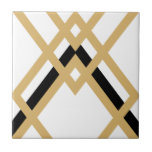 Art Deco Dourado Branco Geométrico Sem Costura<br><div class="desc">Estilo de deco de arte nítida ouro e azulejo de cerâmica decorativa de ornamentação geométrica negra com fundo branco. Observe que o ouro é um impressão de cor plano amarelo-mostarda e não é uma cor real de ouro. Design nítido e original, perfeito para o interior do estilo de vintage moderno...</div>