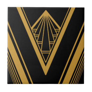 Art Deco Dourado - Crise Geométrica do Elegante N