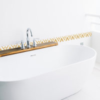 Art Deco Dourado Crise Geométrica Elegante Branca
