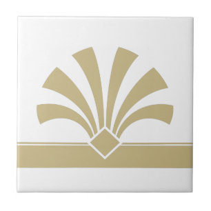 Art Deco Dourado Elemento Geométrico da Flor Bran
