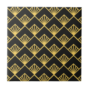 Art Deco - dourado - padrão preto