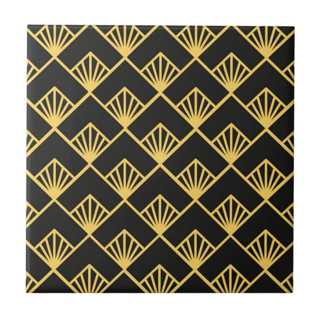 Art Deco - dourado - padrão preto (Frente)