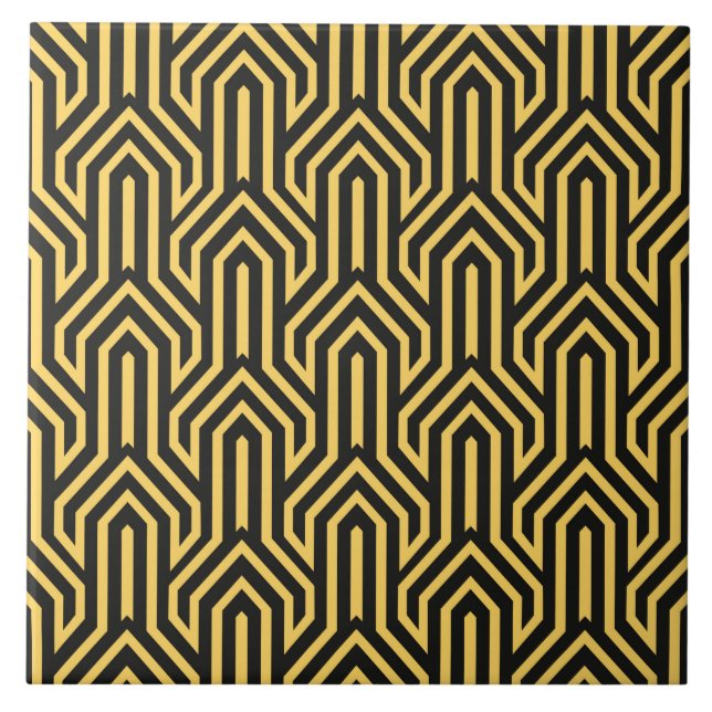Art Deco - dourado - padrão preto (Frente)