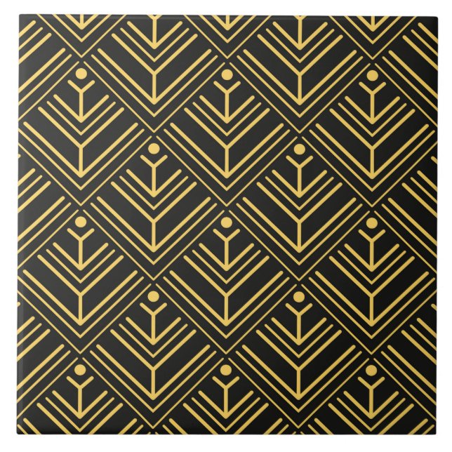 Art Deco - dourado - padrão preto (Frente)
